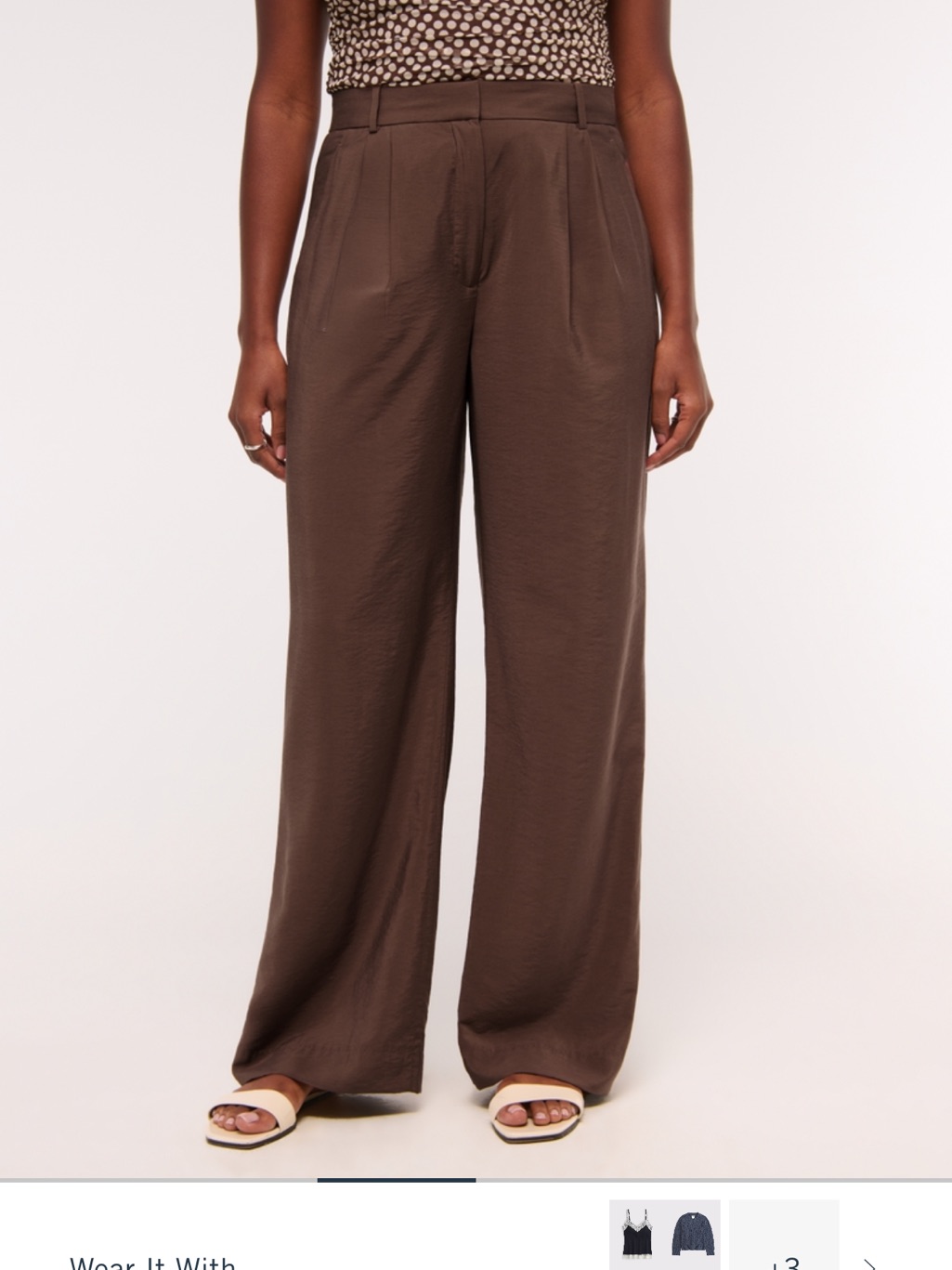 Abercrombie & Fitch Wide-Leg High-Rise Pants In Brown